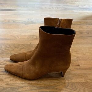 Staud Tan Suede Wally Ankle Boots